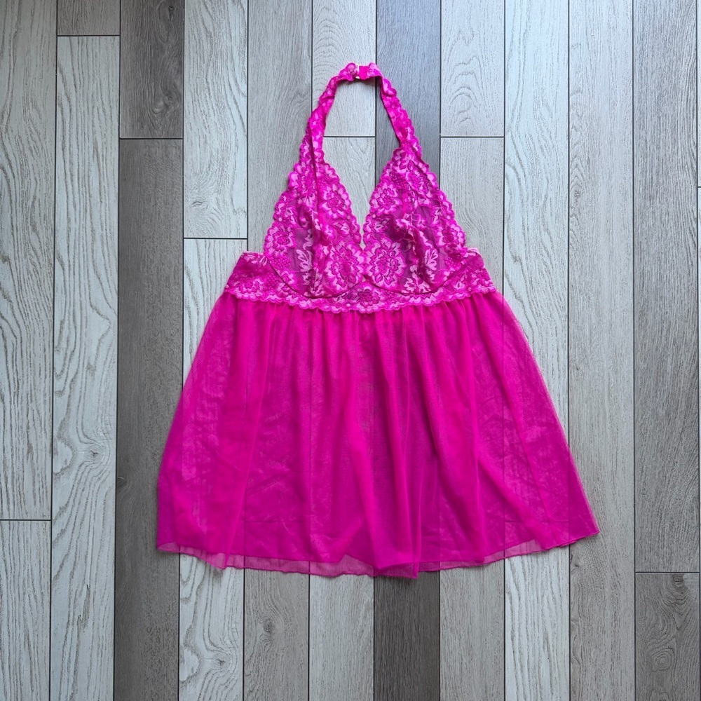 Victoria's Secret Fuchsia Lace Babydoll